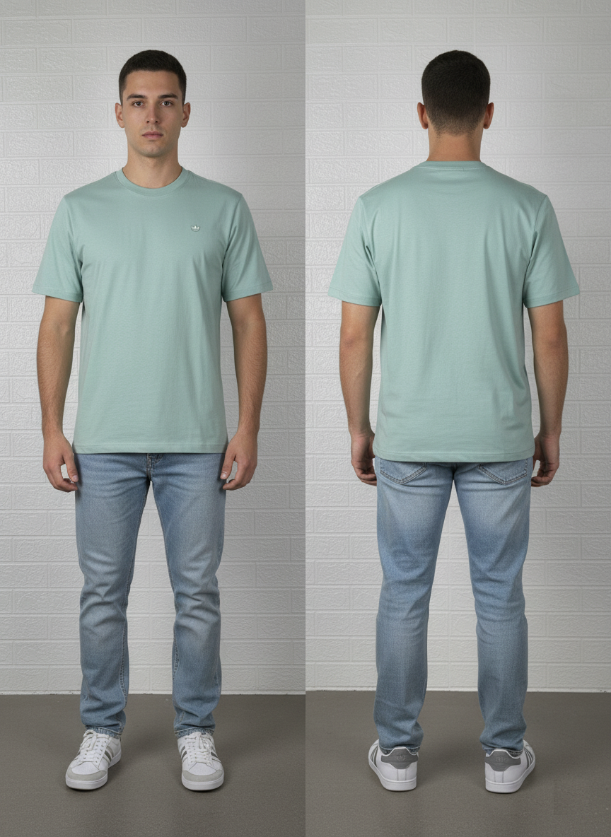 Adidas Originals Trefoil T-Shirt – Sky Blue – Size Small