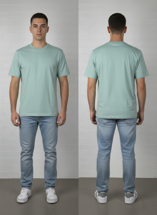 Adidas Originals Trefoil T-Shirt – Sky Blue – Size Small