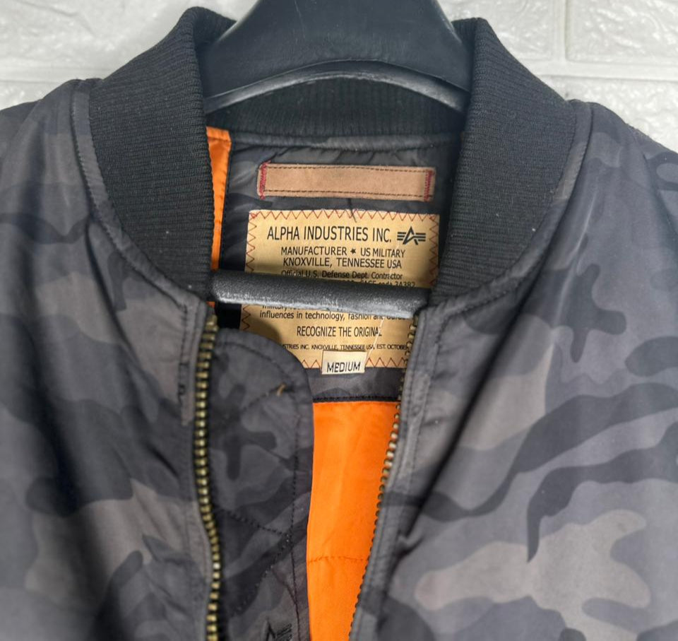 Alpha Industries Men's MA-1 Bomber Jacket – Camouflage, Large