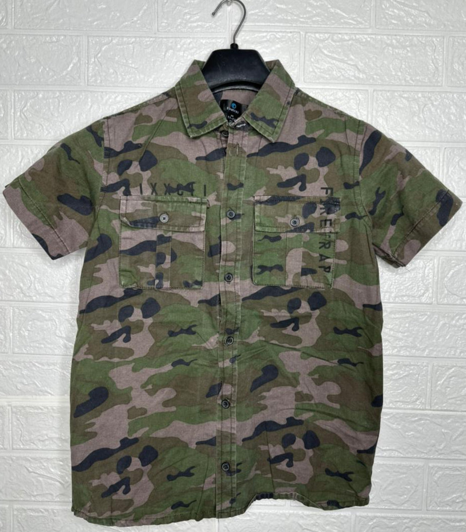 Firetrap Kid’s Shirt – Camo Print Short Sleeve Casual Wear