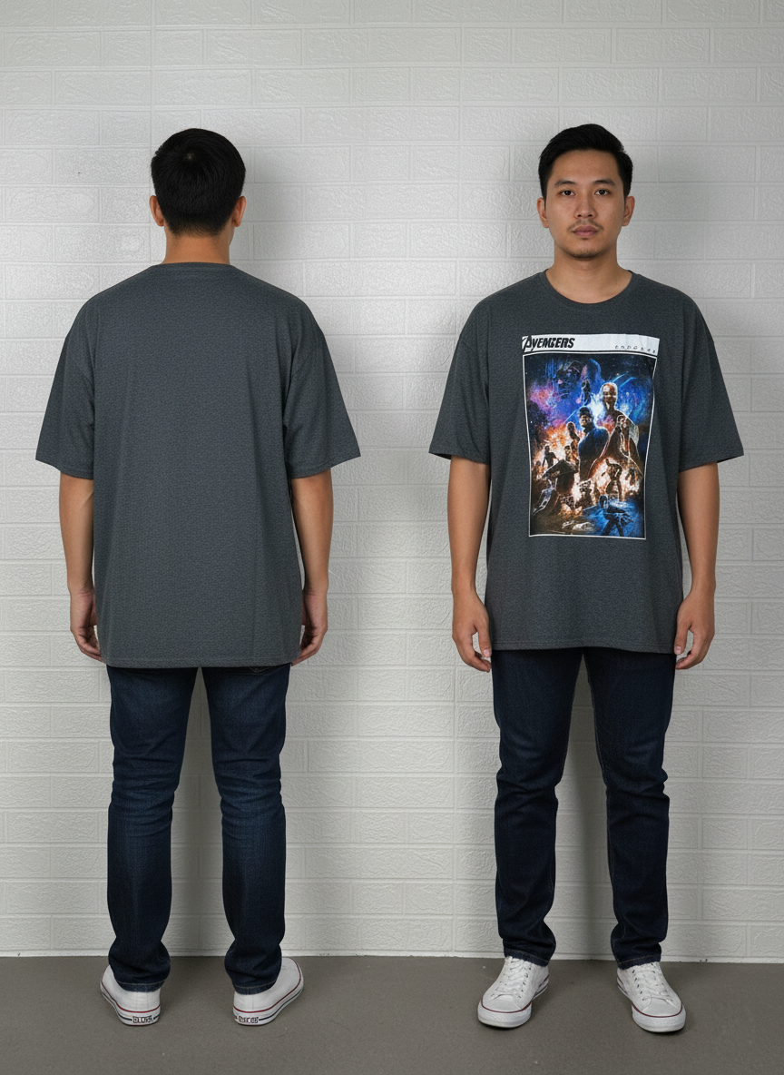 Avengers Endgame Graphic T-Shirt | Marvel Superheroes Tee | Size 3XL