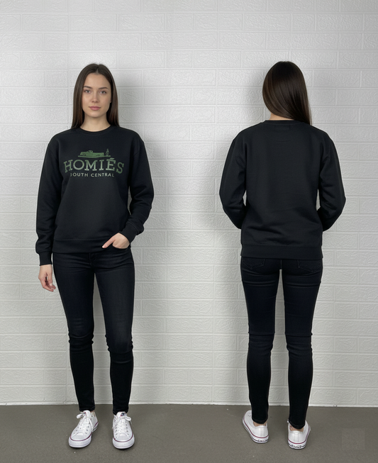 BLTEE Homies South Central Black Sweatshirt – Size Medium, Streetwear Pullover