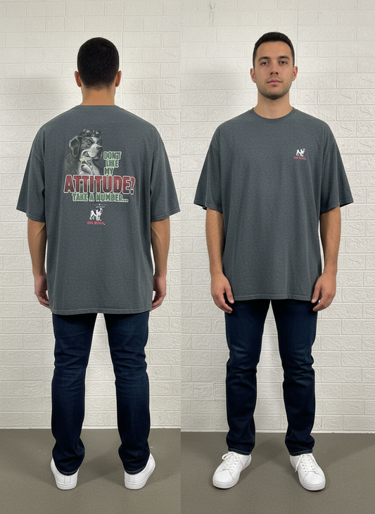 Big Dogs Graphic T-Shirt | Oversized Charcoal Grey Tee | Size 5XL