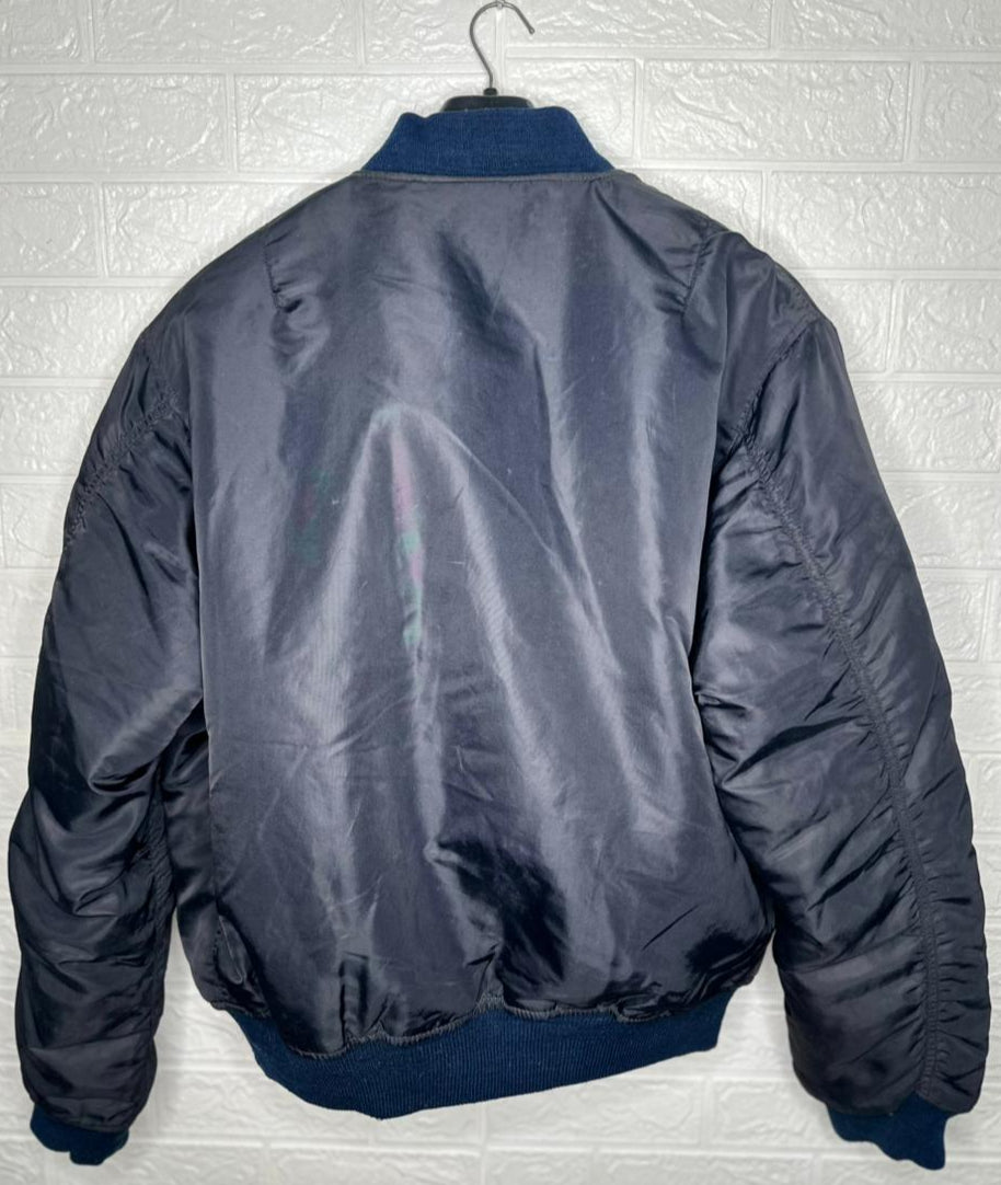 Men’s Bomber Jacket – Black Quilted Full-Zip