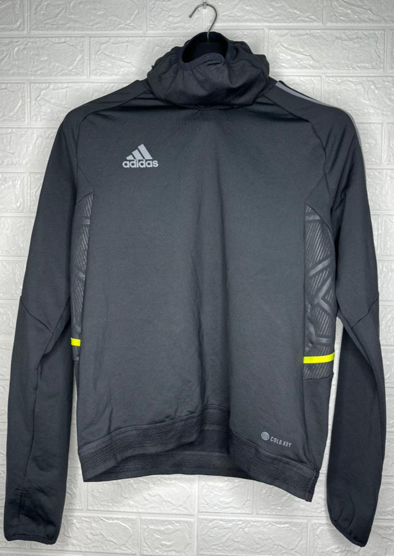 Adidas Cold.RDY Training Jacket Men’s Medium Black Grey Neon Yellow Athletic Hoodie