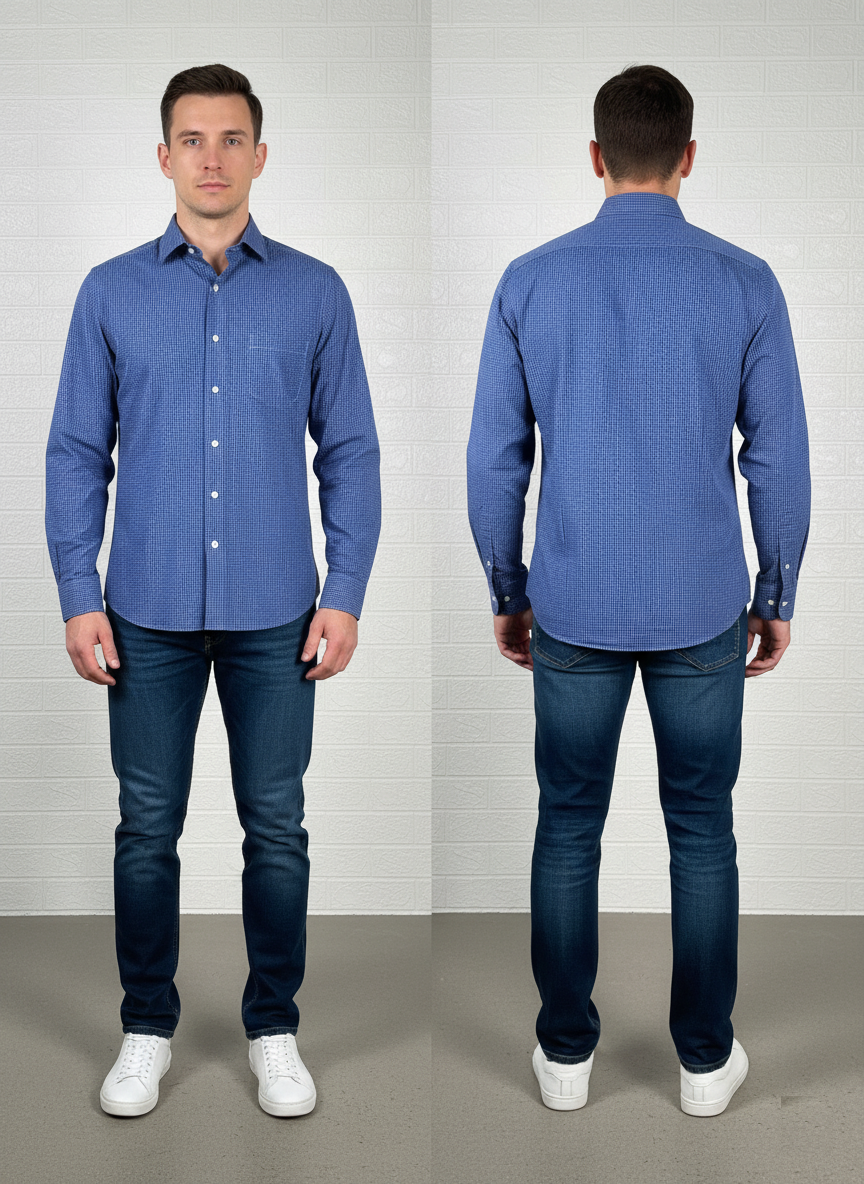 Brooks Brothers Milano Fit Dress Shirt | Blue Check Pattern | Size 15-34