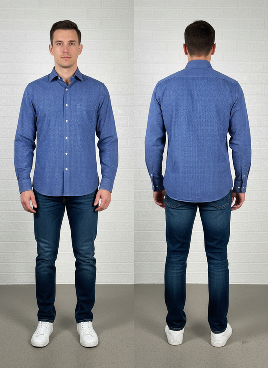 Brooks Brothers Milano Fit Dress Shirt | Blue Check Pattern | Size 15-34