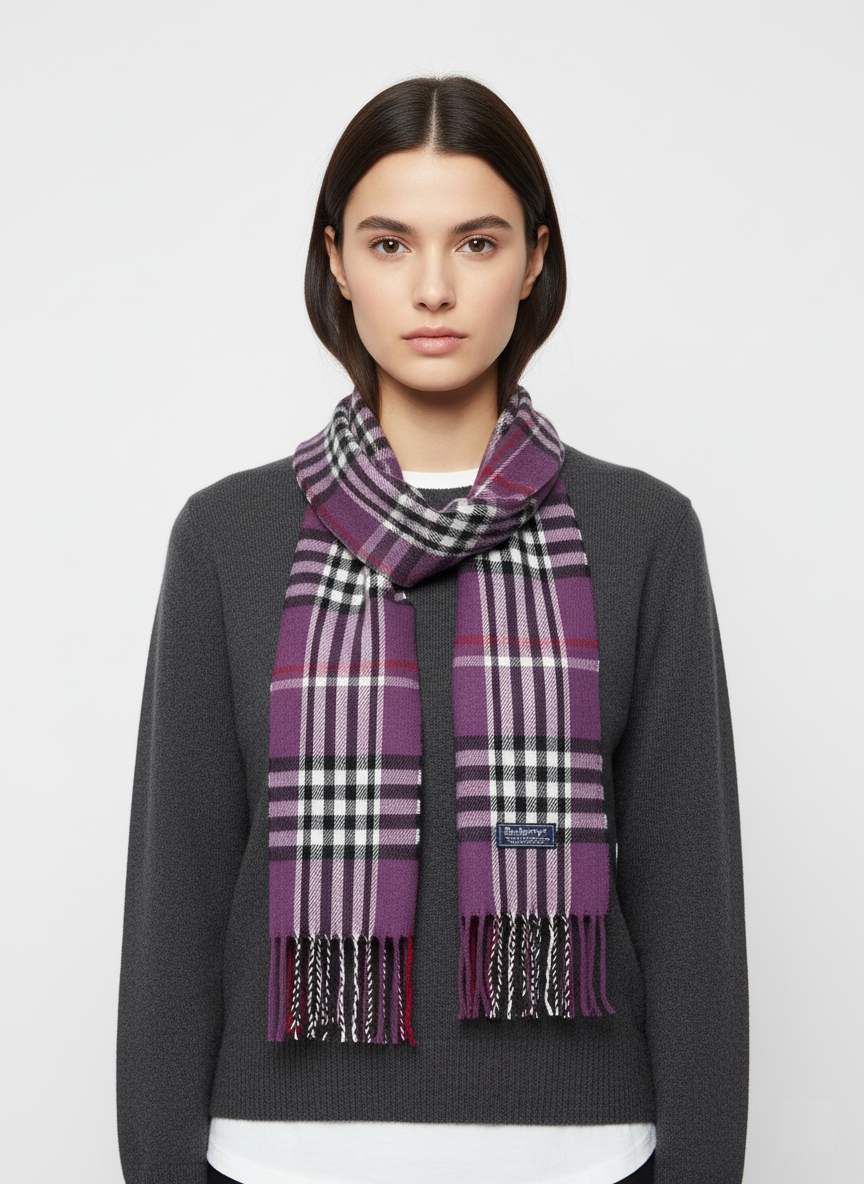Burberry Classic Checkered Muffler - Camel, Black, and White Scarf