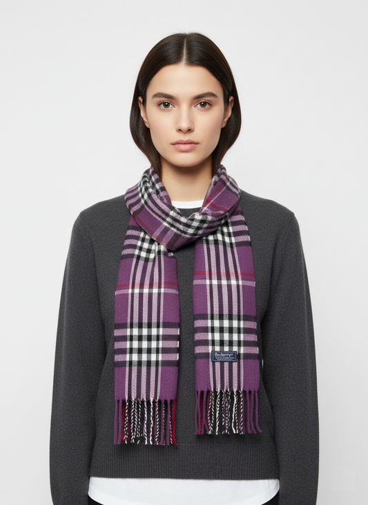 Burberry Classic Checkered Muffler - Camel, Black, and White Scarf