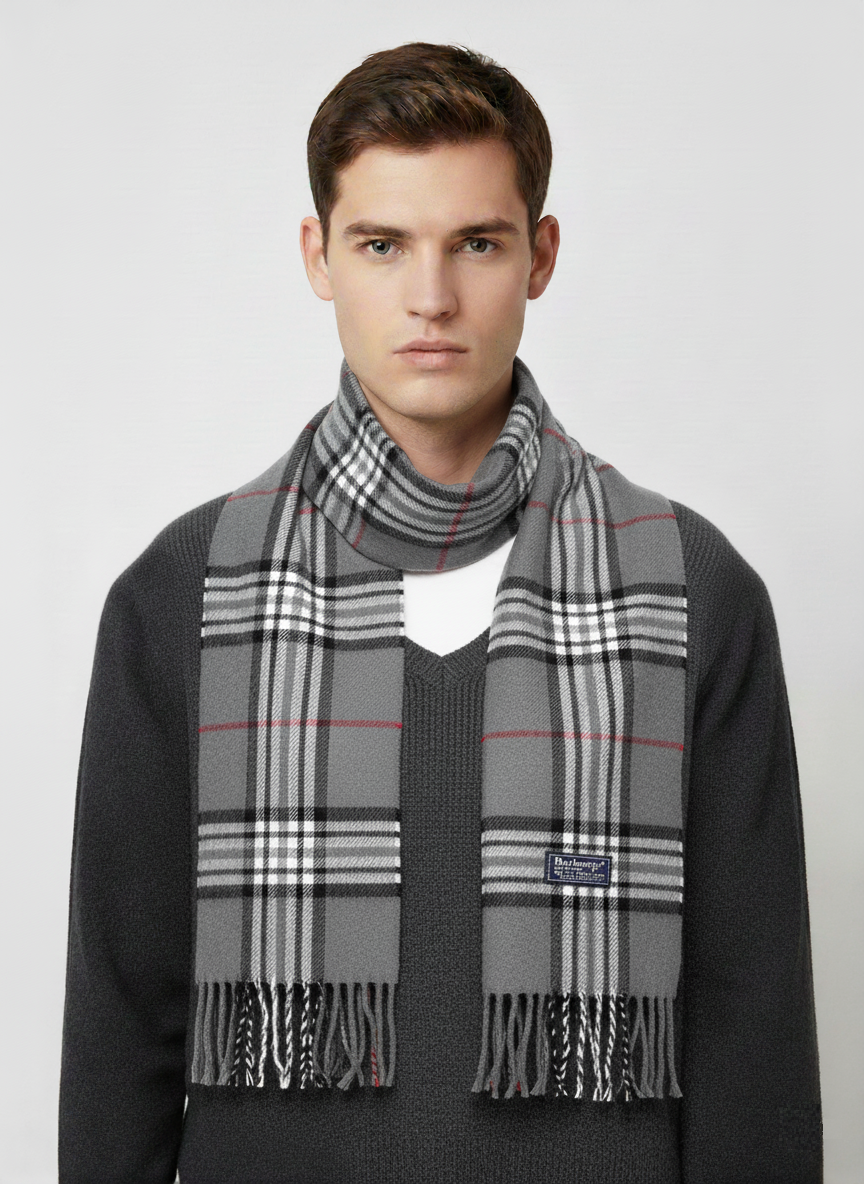 Burberry Classic Checkered Muffler - Grey, Black, and White Wool Scarf