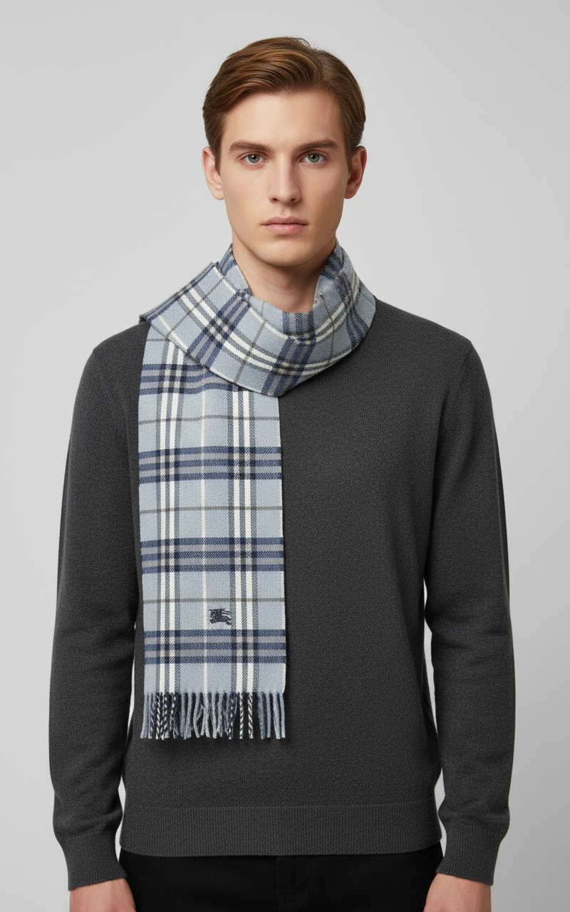 Burberrys Check Scarf  100% Pure Cashmere Scarf –  Classic Check