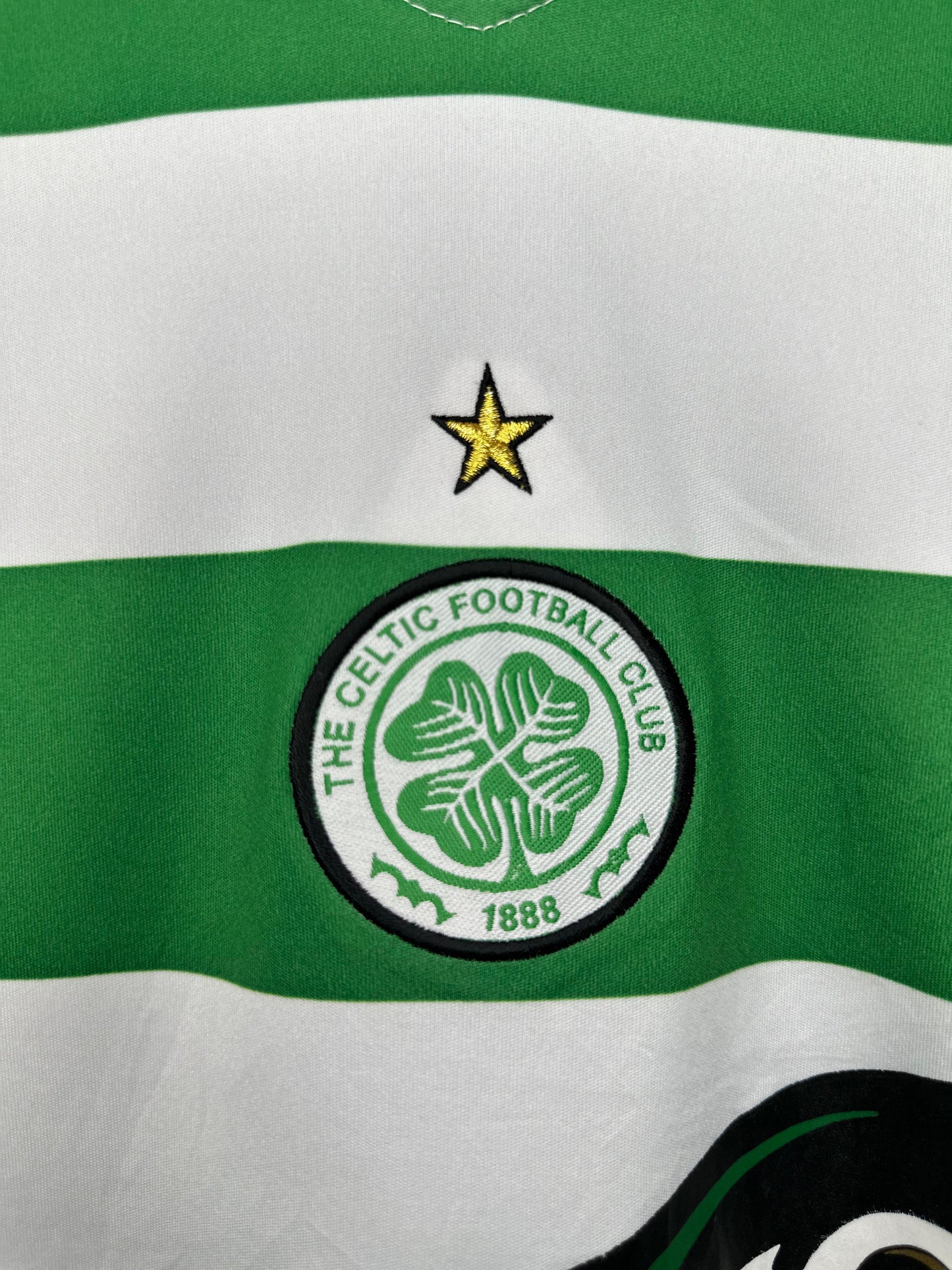 Celtic FC Carling Sponsor Jersey – Green & White Hoops – Free Size