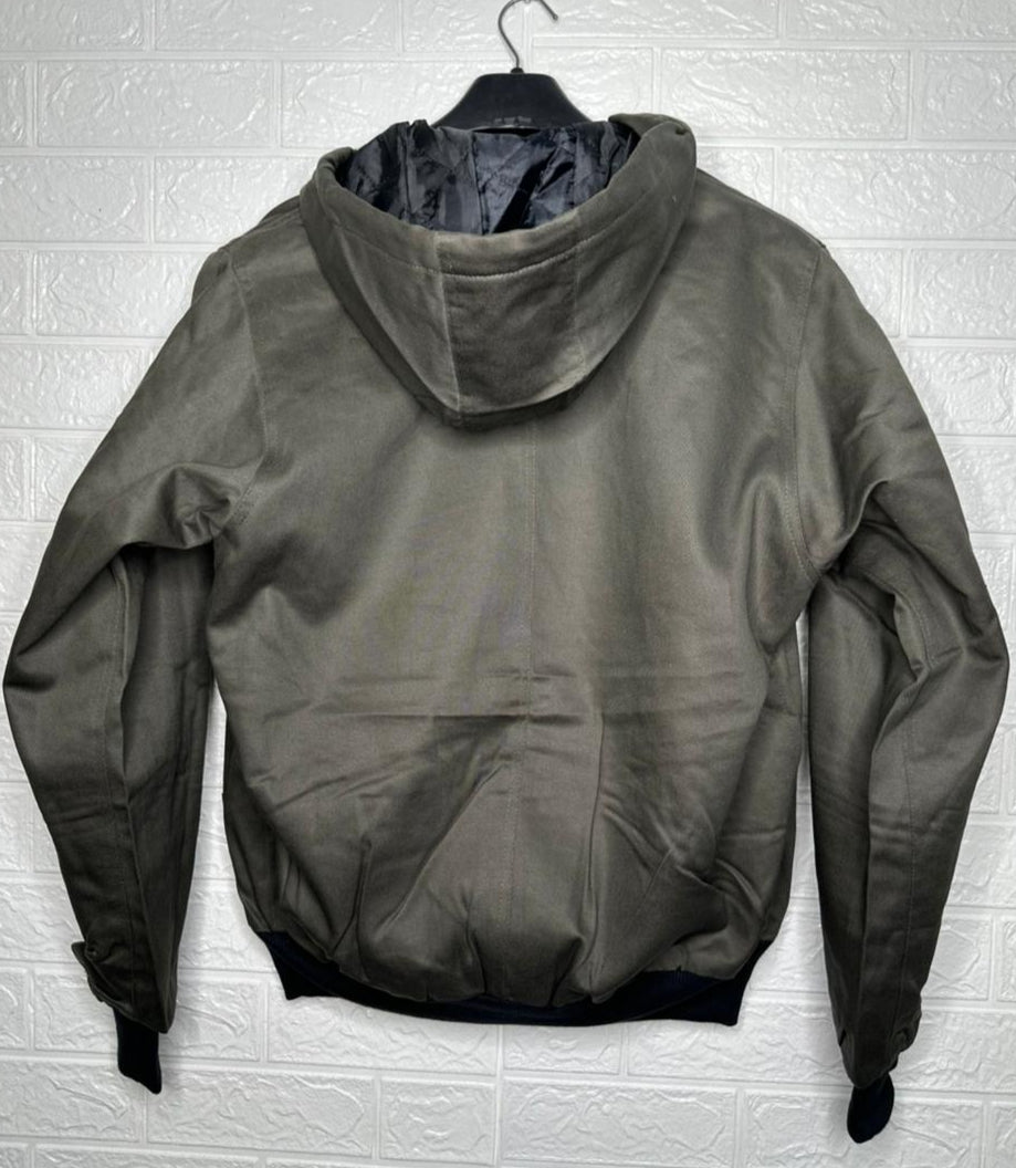 Carhartt Men’s Jacket – Gray Quilted Full-Zip Hoodie