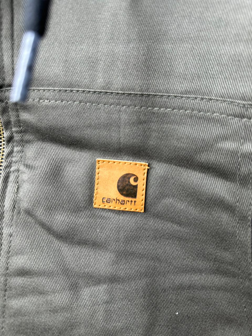 Carhartt Men’s Jacket – Gray Quilted Full-Zip Hoodie