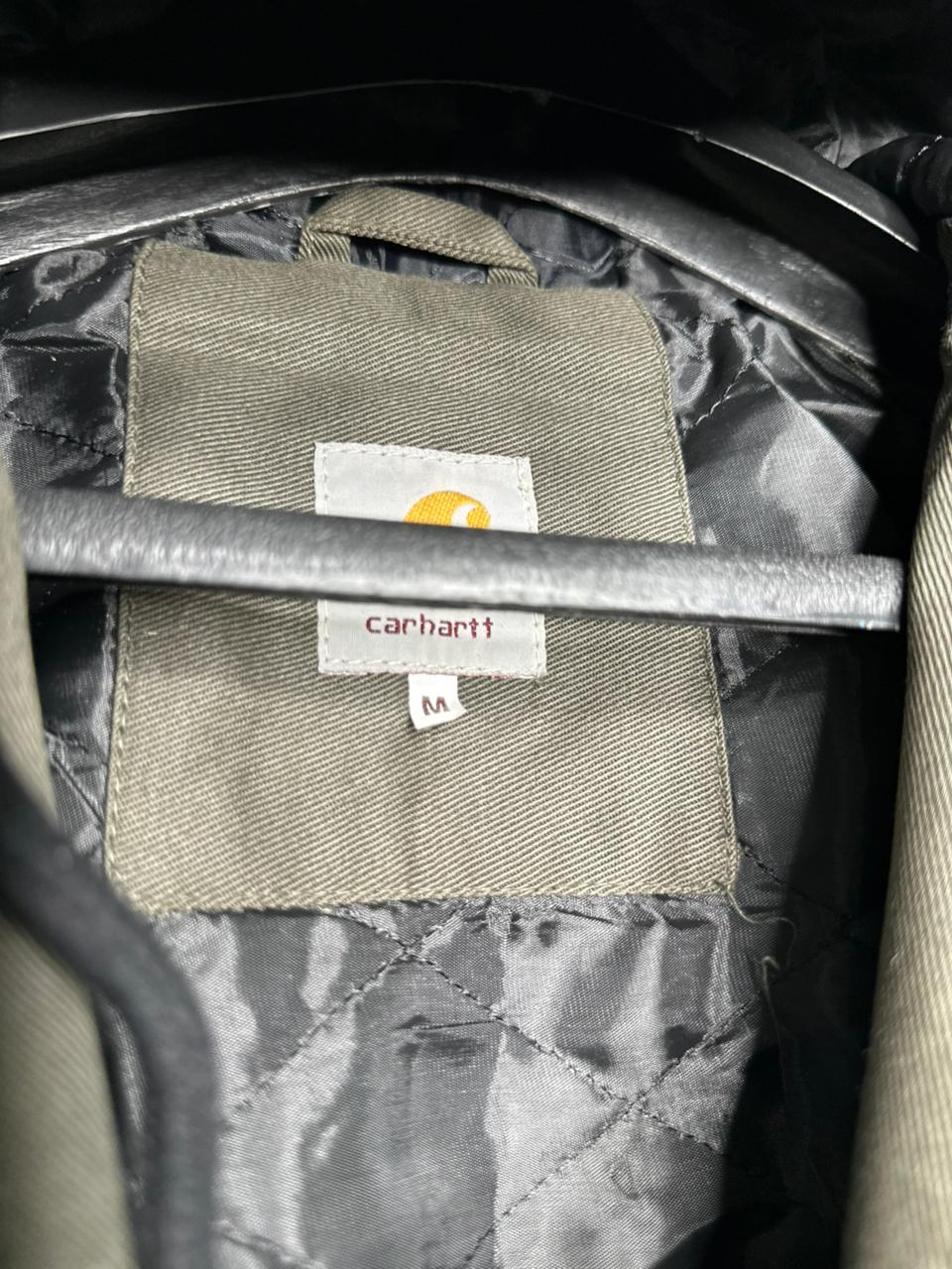 Carhartt Men’s Jacket – Gray Quilted Full-Zip Hoodie