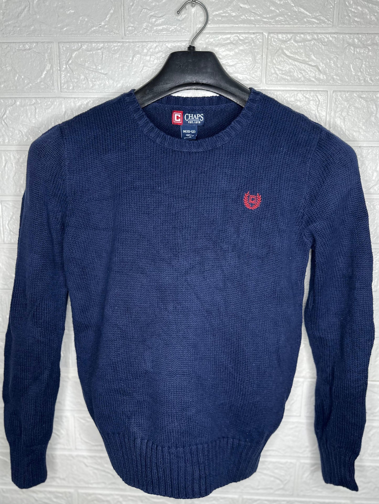 Chaps Ralph Lauren Women's Crewneck Sweater – Navy Blue, M (10-12)