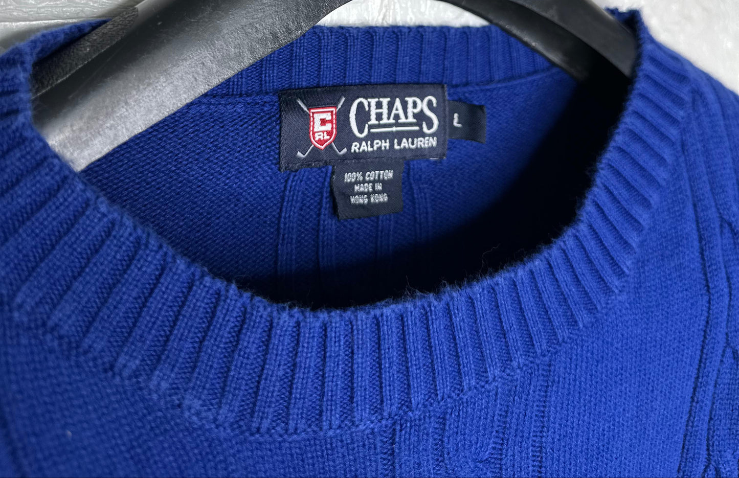 Chaps Ralph Lauren Men's Crewneck Sweater – Blue, Large