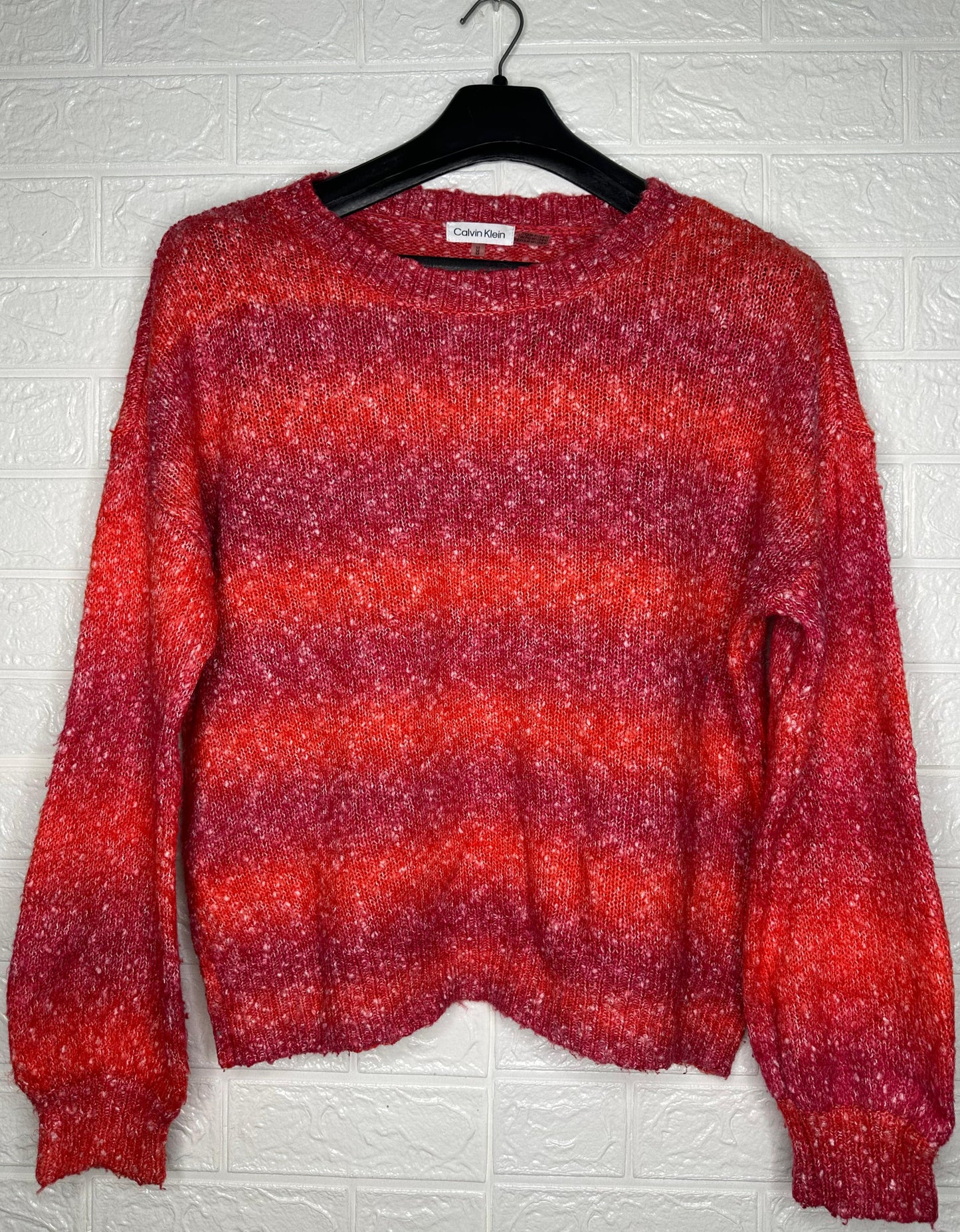 Calvin Klein Jeans Ribbed Sweater M - Red Logo Pullover