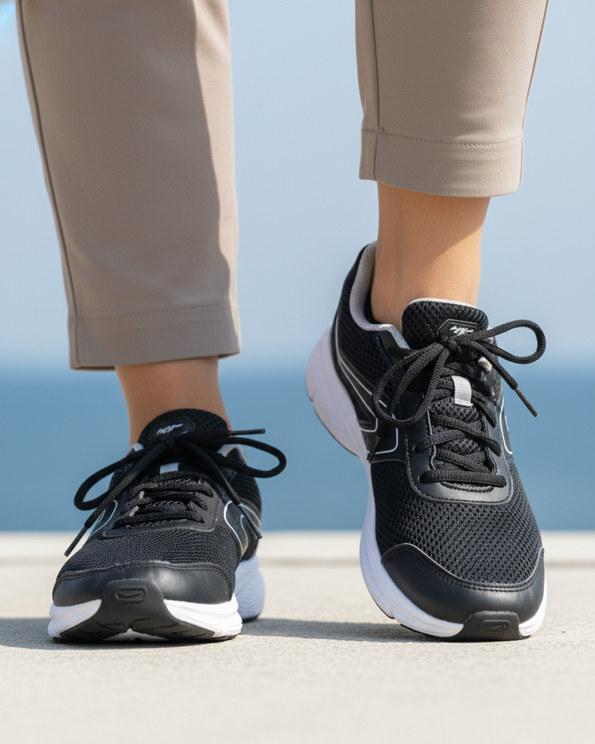 Decathlon Run Cushion M Black Grey – Lightweight Running Shoes EU 41 | UK 7 | US 8