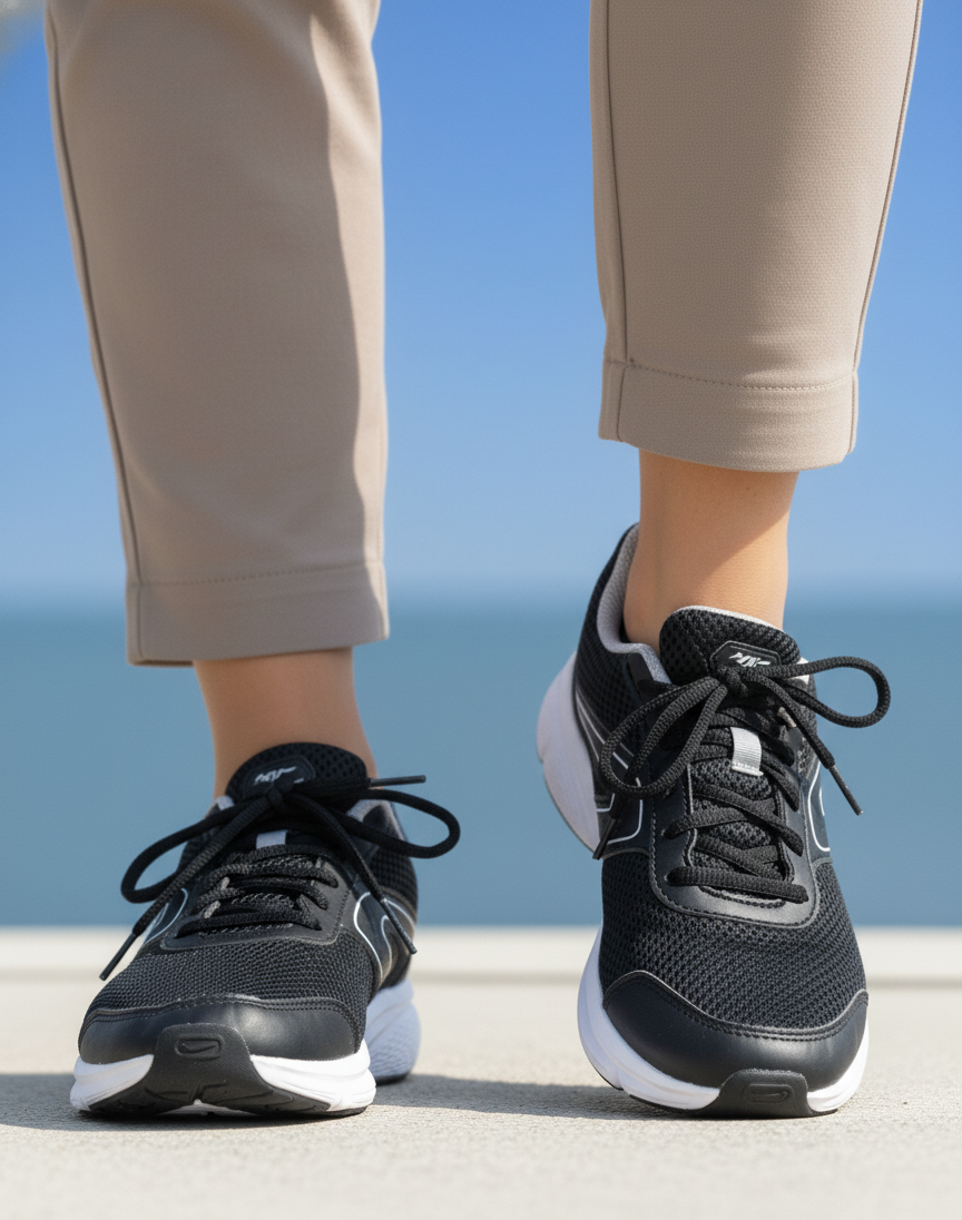 Decathlon Run Cushion M Black Grey – Lightweight Running Shoes EU 41 | UK 7 | US 8