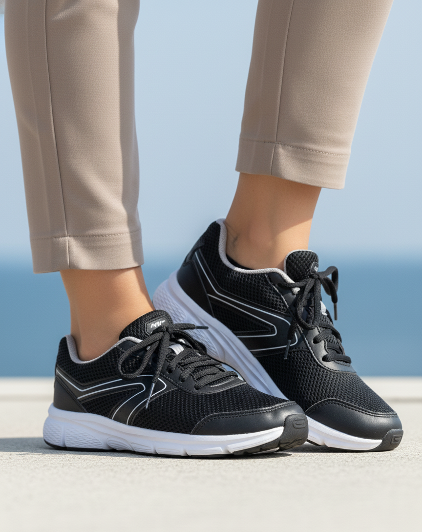 Decathlon Run Cushion M Black Grey – Lightweight Running Shoes EU 41 | UK 7 | US 8