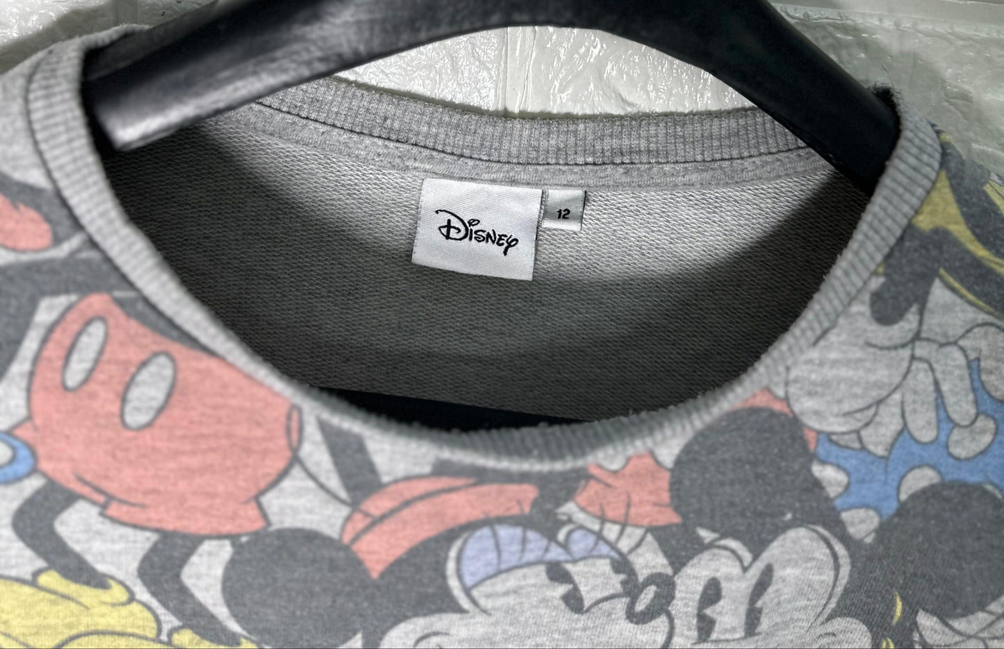 Disney Mickey Mouse Graphic T-Shirt – Black & White All-Over Print Tee
