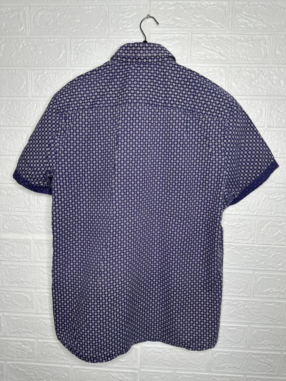 F&F Men’s Shirt – Blue Printed Short Sleeve Casual Wear