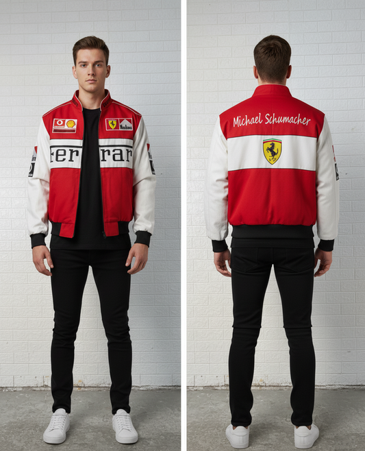 Vintage-Inspired Ferrari Racing Jacket | Reworked Motorsport Bomber