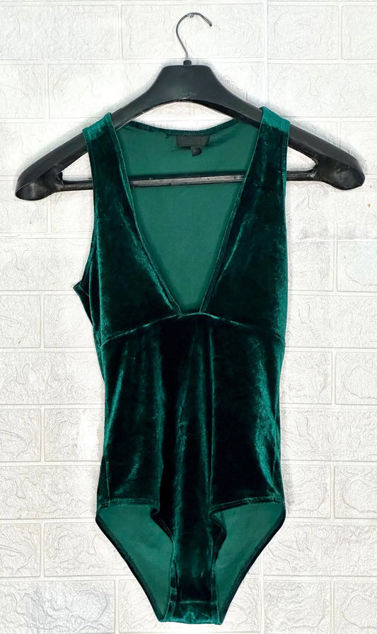 Y2K Topshop Green Velvet Top