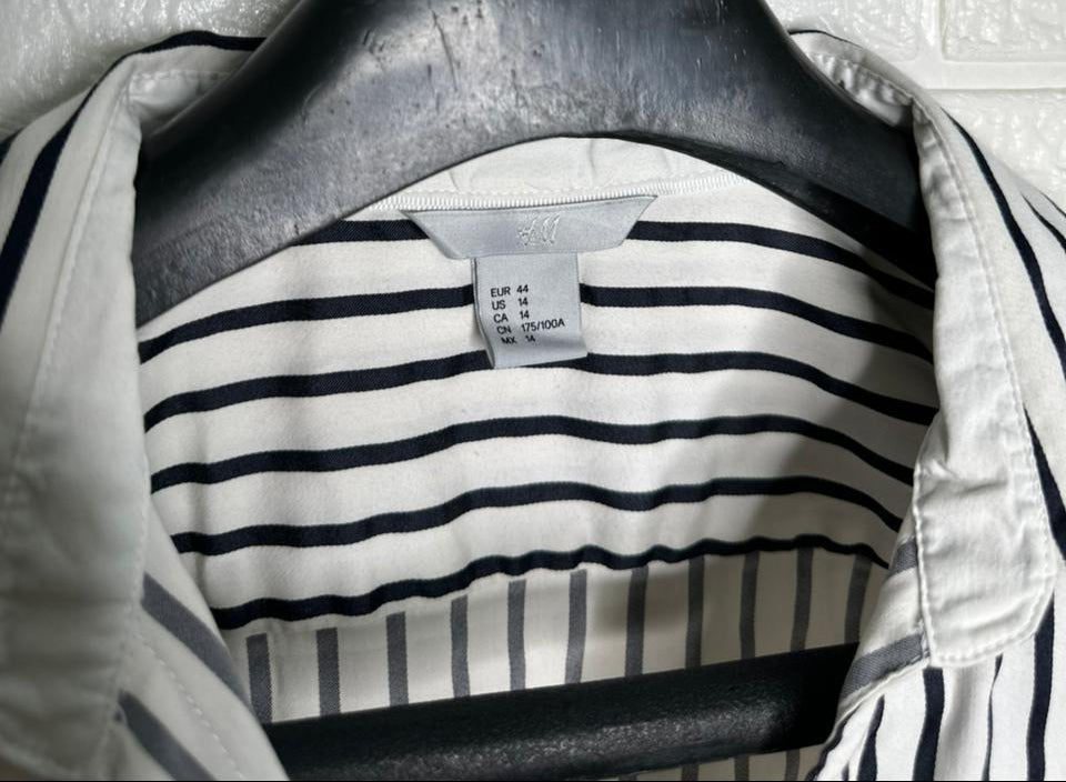 H&M Women’s Shirt – Black and White Striped Casual Wear