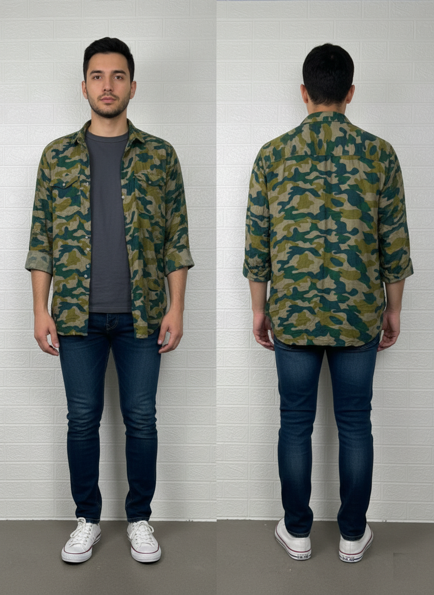 H&M Women’s Shirt – Camo Print Long Sleeve Casual Wear