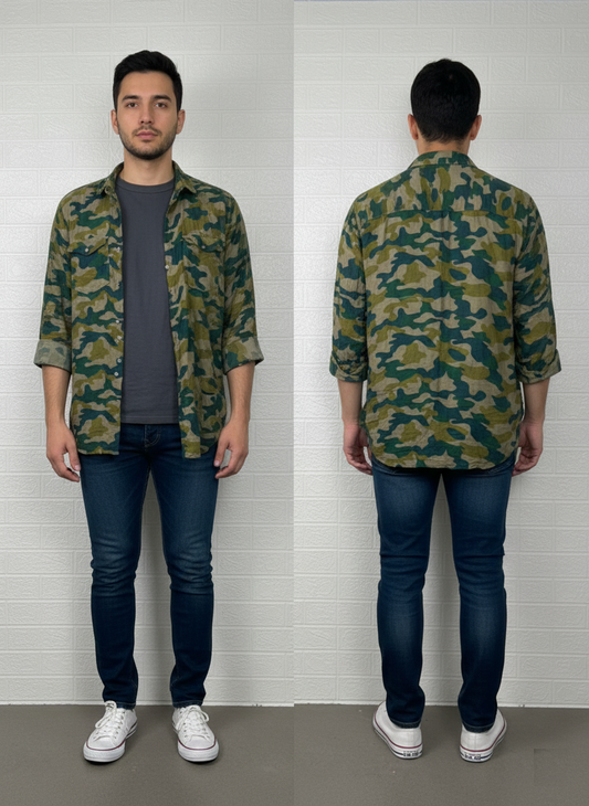 H&M Women’s Shirt – Camo Print Long Sleeve Casual Wear