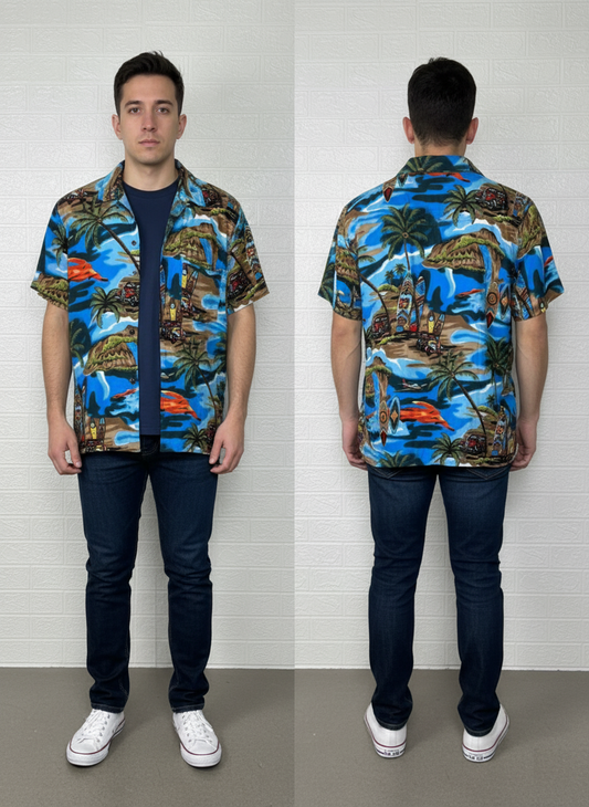 Hawaiian Men’s Shirt – Multi-Color Hawaiian Short Sleeve