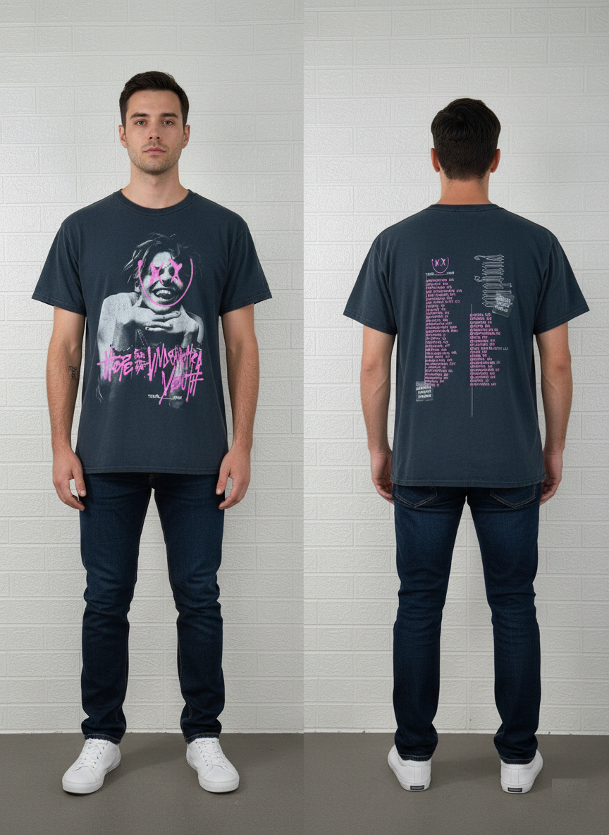 Hope for the Underrated Youth T-Shirt | Graphic Tour Tee 2019 | Edgy Punk Streetwear | Large Size