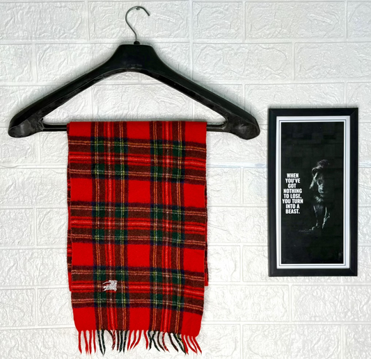 Burberrys Red Check Scarf