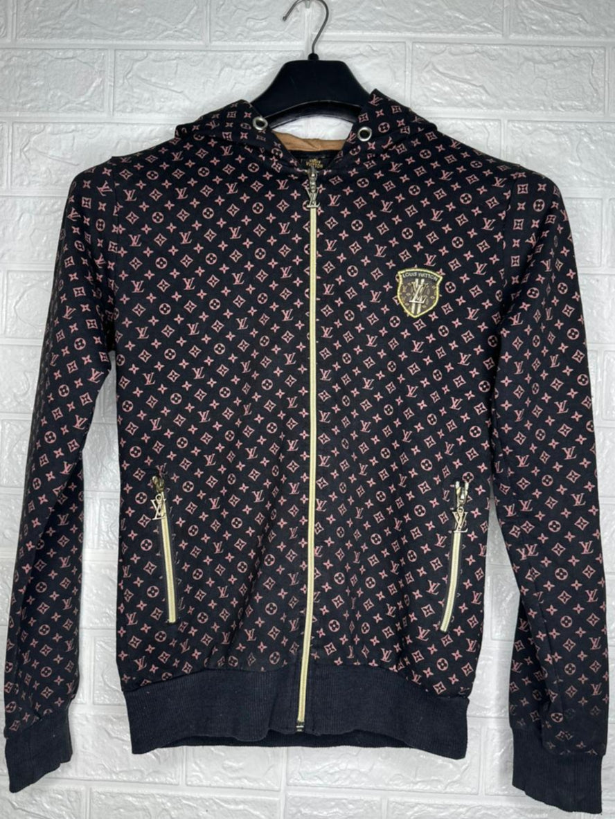 Louis Vuitton Monogram Hoodie – Black Designer Pullover Hoodie Size Small