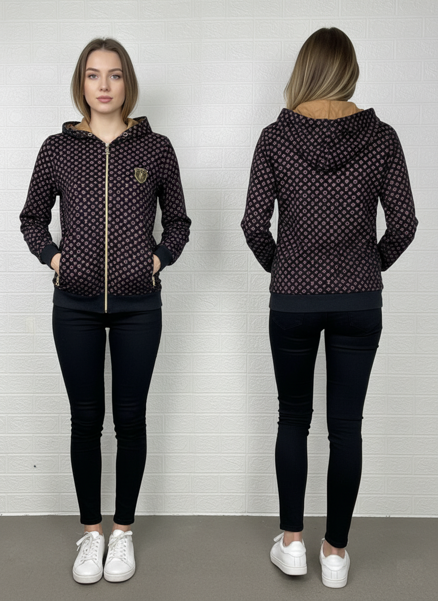Louis Vuitton Monogram Hoodie – Black Designer Pullover Hoodie Size Small