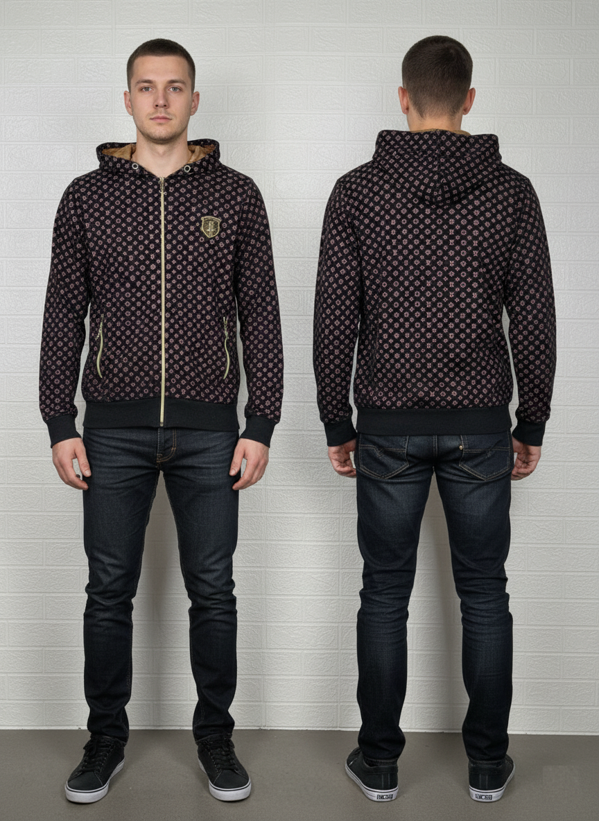 Louis Vuitton Monogram Hoodie – Black Designer Pullover Hoodie Size Small