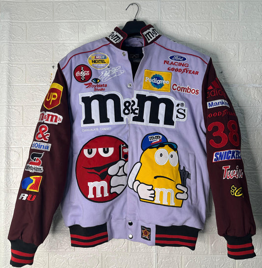 Vintage-Inspired M&M’s Racing Jacket | Reworked NASCAR Bomber