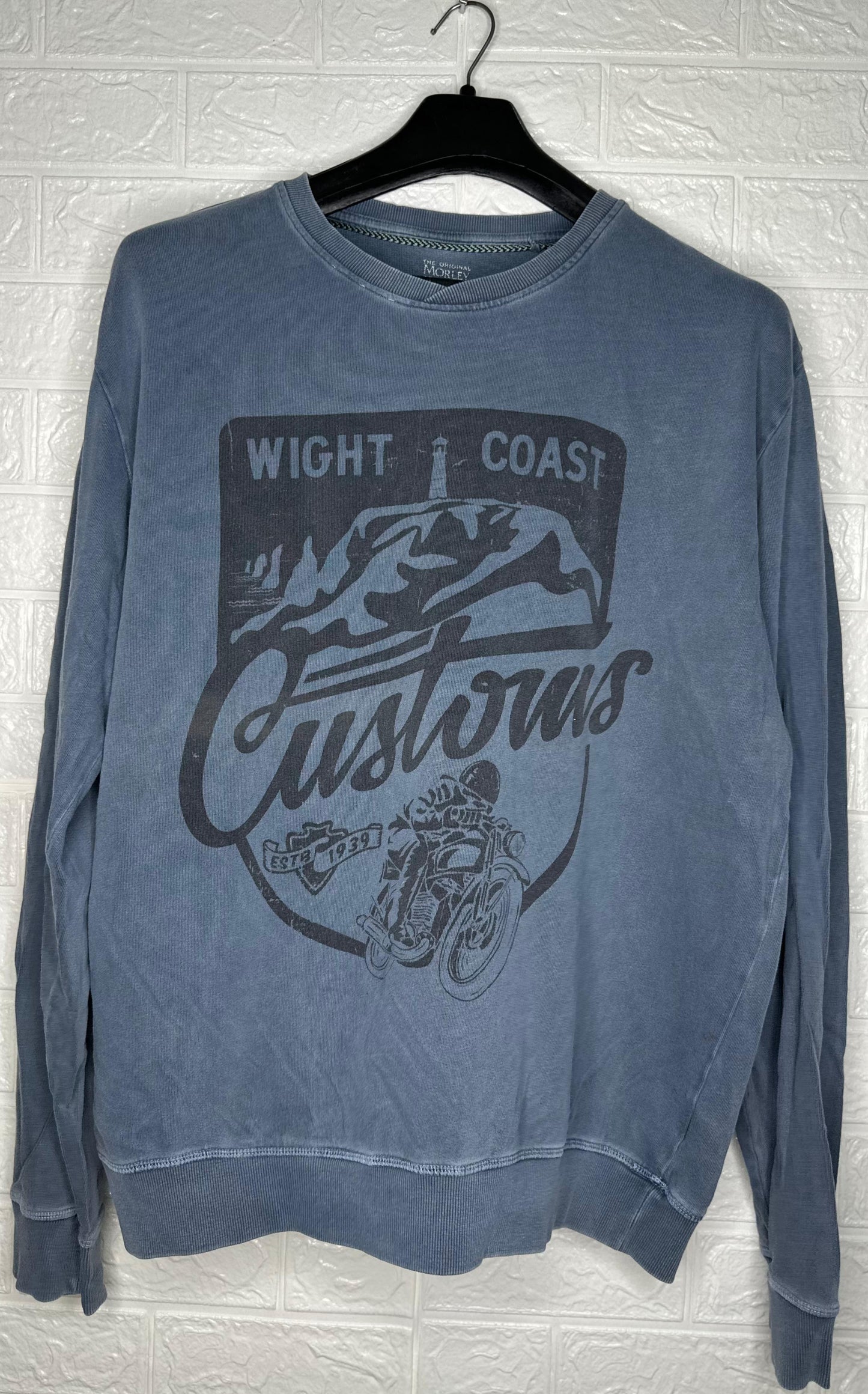 The Original Morley Trading Co. "Wight Coast" Sweatshirt XL - Blue Graphic Pullover