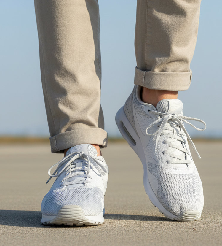 Nike White Mesh Running Shoes  Size: US 12 (UK 11 / EUR 46 / CM 30)