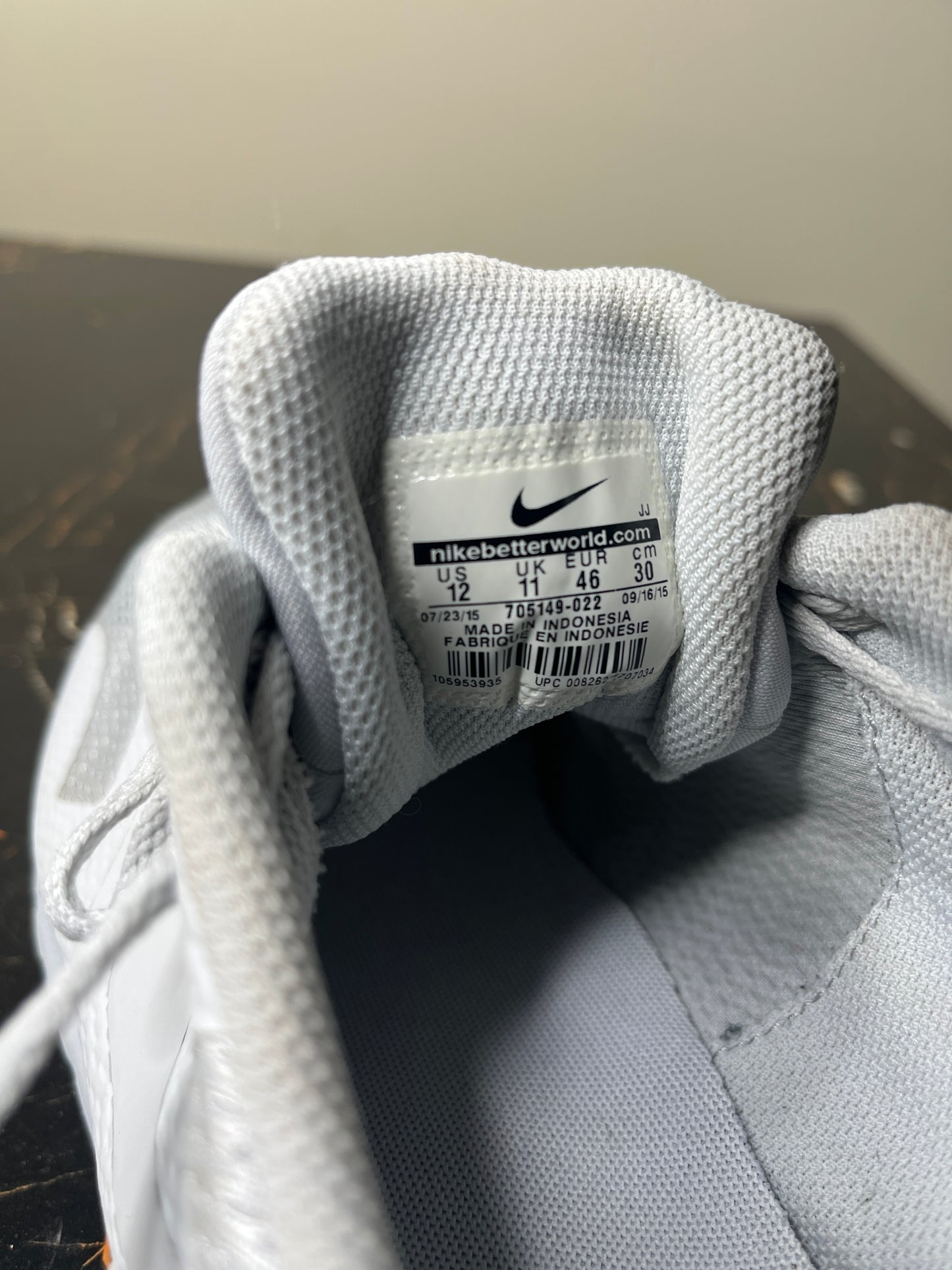 Nike White Mesh Running Shoes  Size: US 12 (UK 11 / EUR 46 / CM 30)