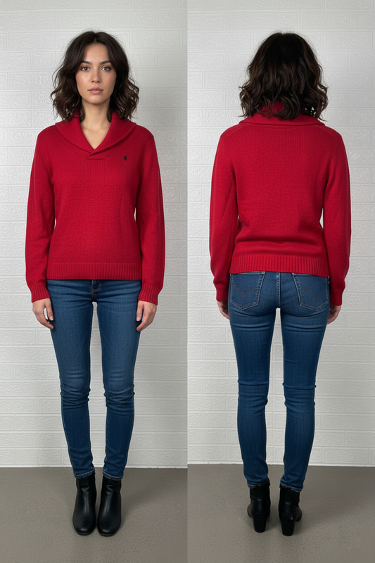 Polo Ralph Lauren Crewneck Sweater – Red, Size Large (14-16)