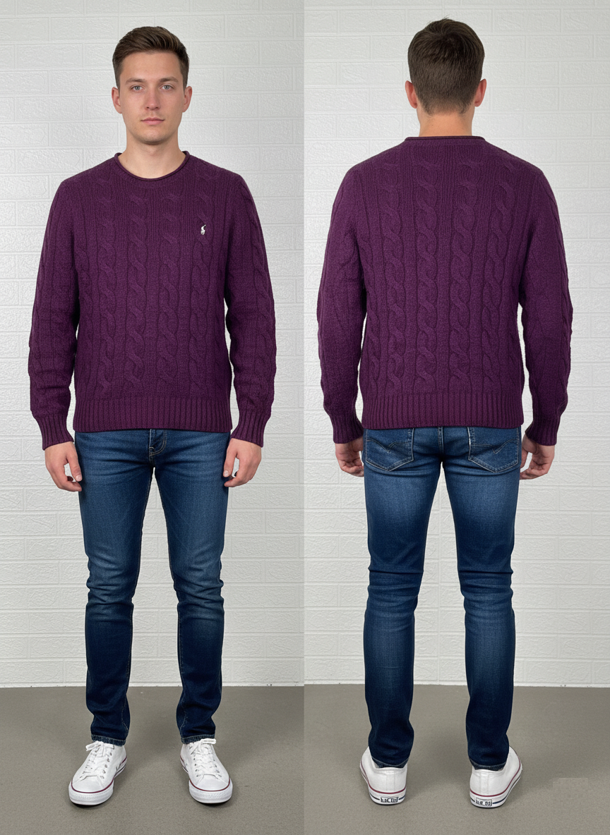 Polo Ralph Lauren Men's Sweater – Purple , Large