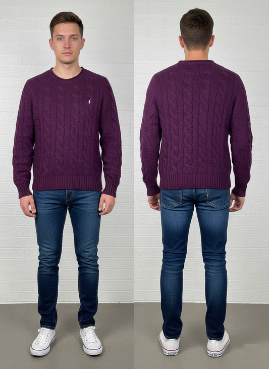 Polo Ralph Lauren Men's Sweater – Purple , Large