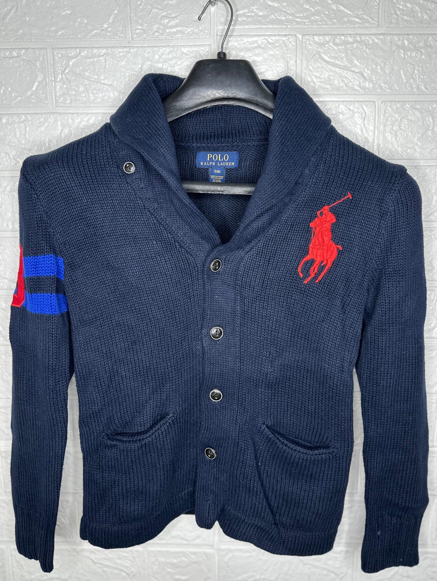 Polo Ralph Lauren Button-up Cardigan Sweater – Navy Blue, Size S (8)