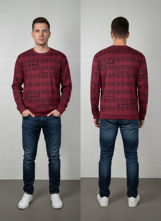 Second Generation Maroon Graphic Sweatshirt – Size XL