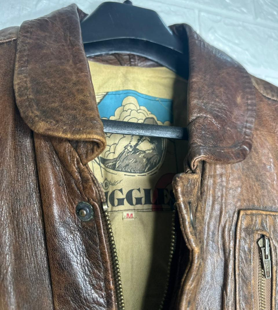 Men's Black Leather Vest – Worn Out Cowboy Style, Medium