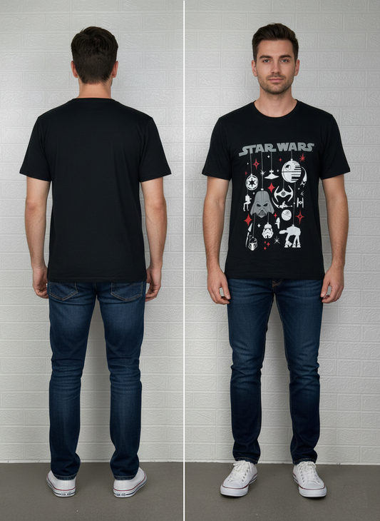Star Wars Graphic T-Shirt | Black Darth Vader Tee | Size Medium