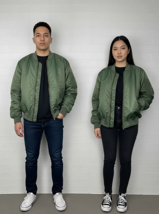Synchro Basic Airwear Men’s Jacket – Green Quilted Bomber